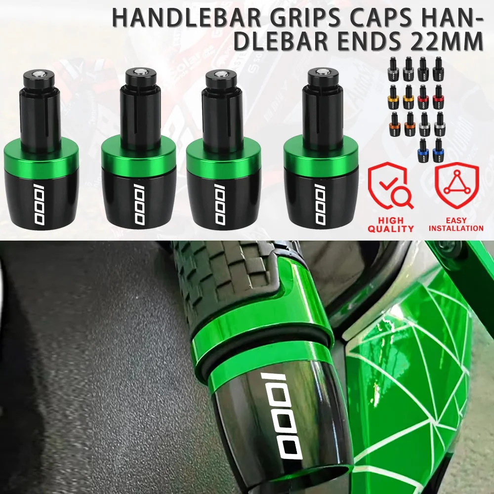 

For KAWASAKI NINJA1000 NINJA 1000 2011 2012 2013 2014 2015 2016 Motorcycle 7/8" 22MM Handlebar Grips Handle Bar Cap End Plugs