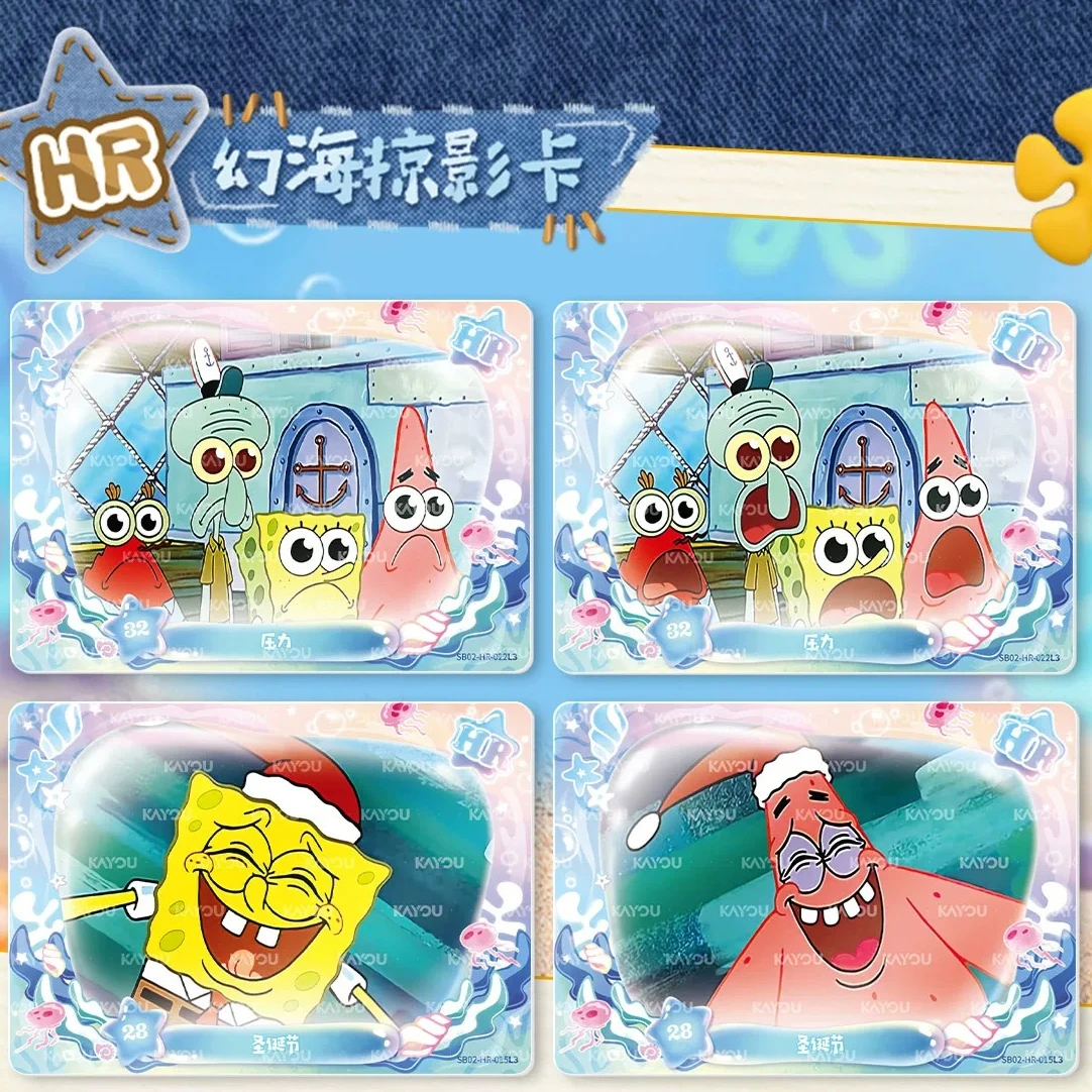 Genuine SpongeBob Fun Time Starry Year Adventure Special Pack Full Sealed Display Box Shiny Foil Anime Collectible Trading Cards