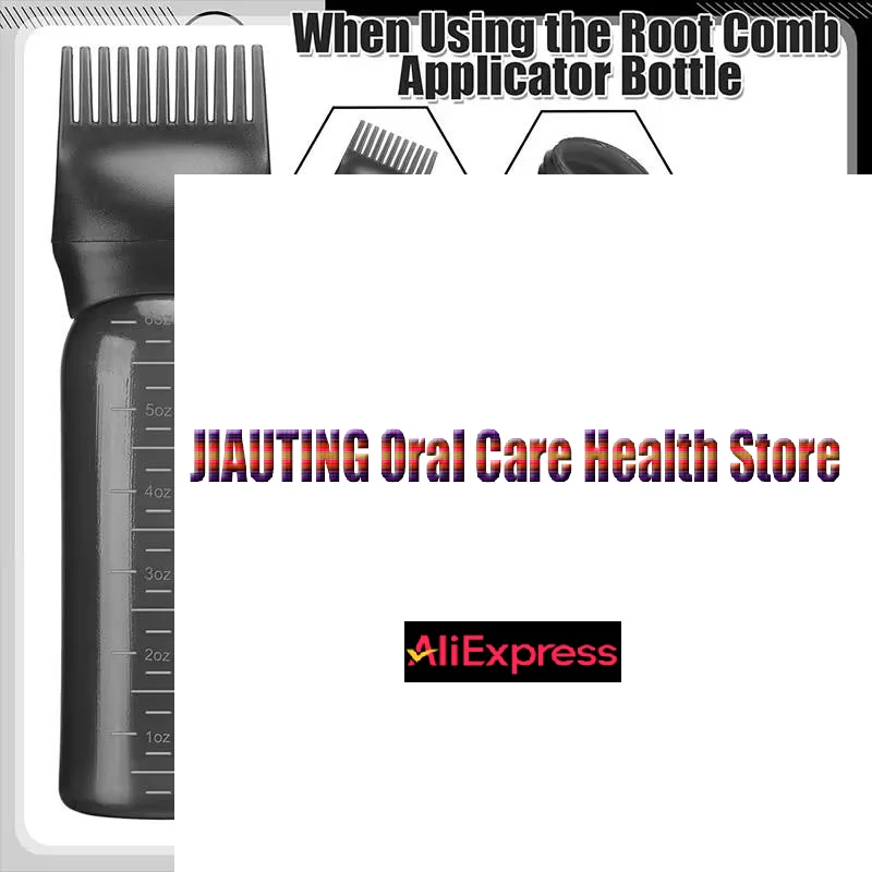 

2Pcs ABS Shampoo Brush Head Scalp Massage Comb Hair Dye Tint Oil Applicator Bottle With Brush Barber Salon Hair Styling Tools