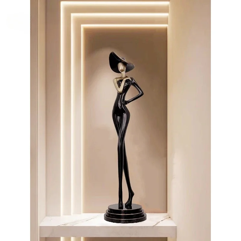 Sculpture art figure shape vertical ornament light luxury high-end living room