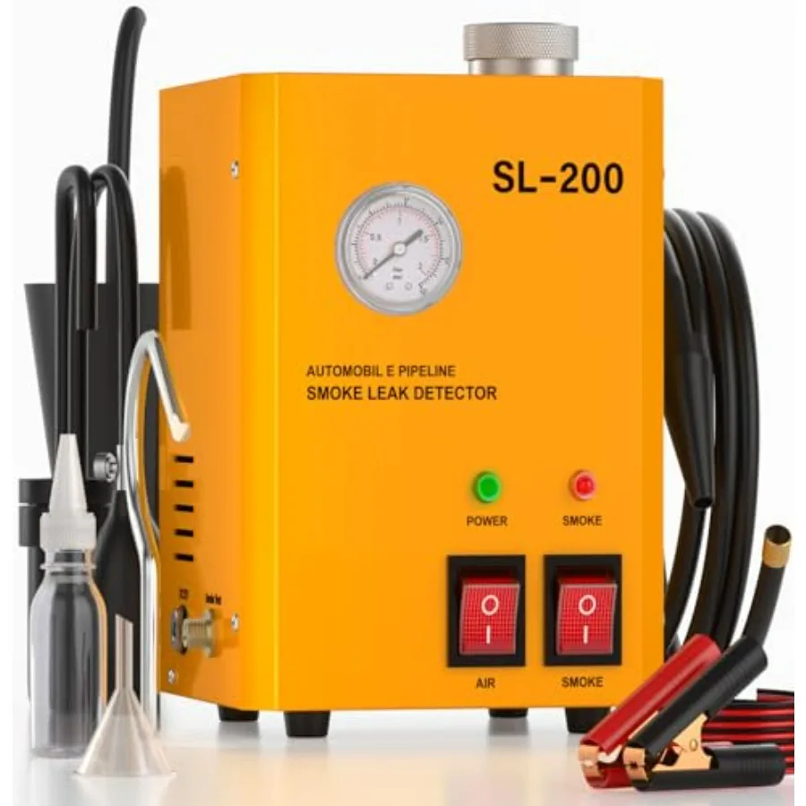 

Smoke Machine Automotive Leak Detector with Pressure Gauge - DC 12V EVAP Smoke Machine Leak Tester Built-in Air Pump, Vacuum Lea