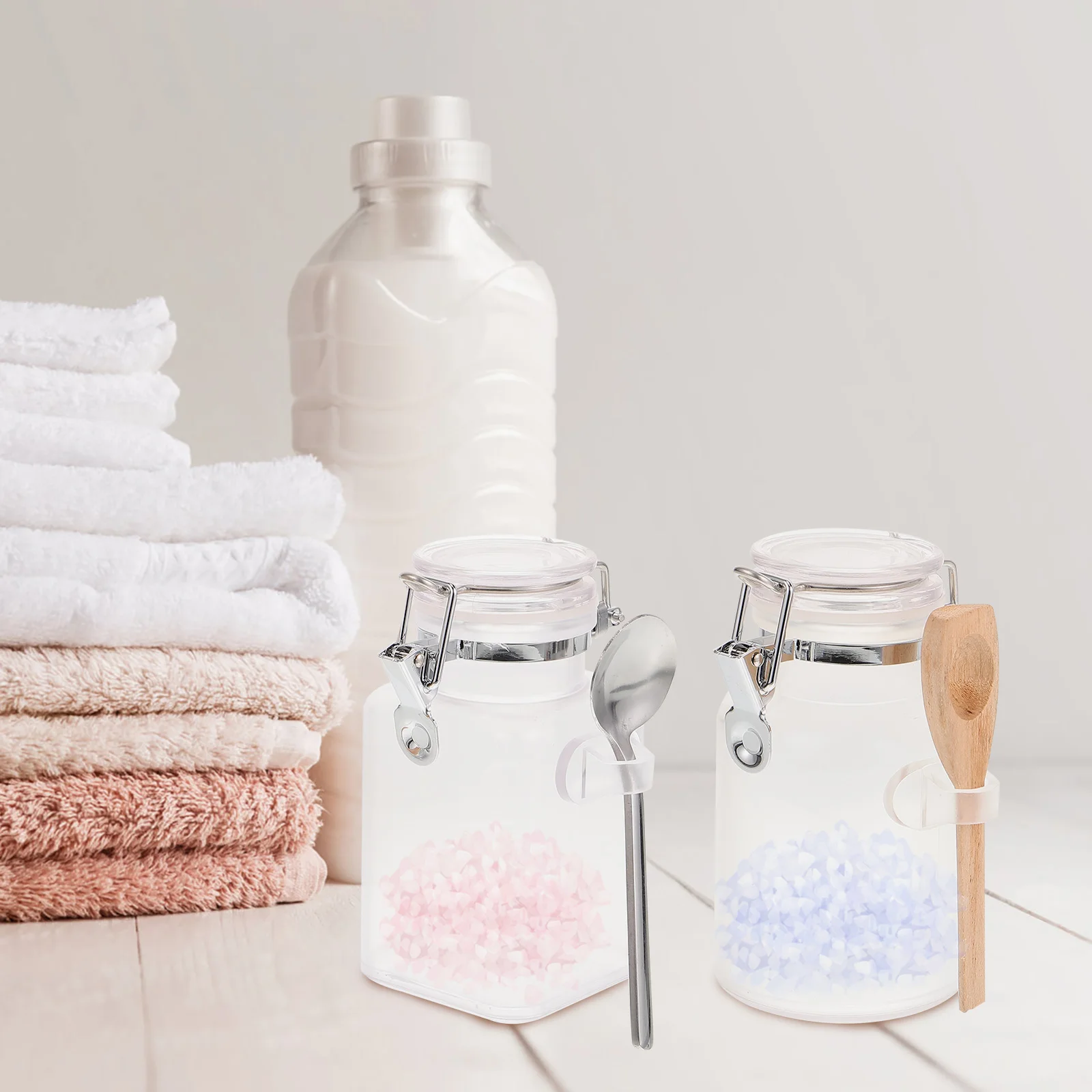 

2 set 2 Sets Bath Salt Sealed Container Storage Jar for Talcum Powder Facial Mask Refillable Leak-proof Light Portable