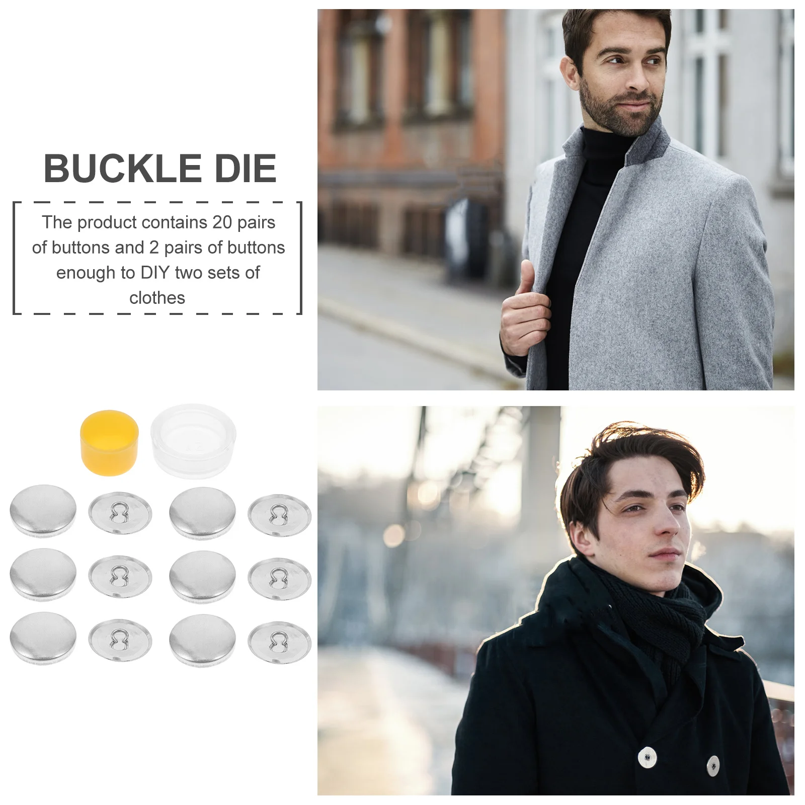 

2 set 2 Sets Diy Cloth Covered Buttons Kit Round Base For Handmade Crafts Fabric Covered Button Making Semi-Finished Button Set