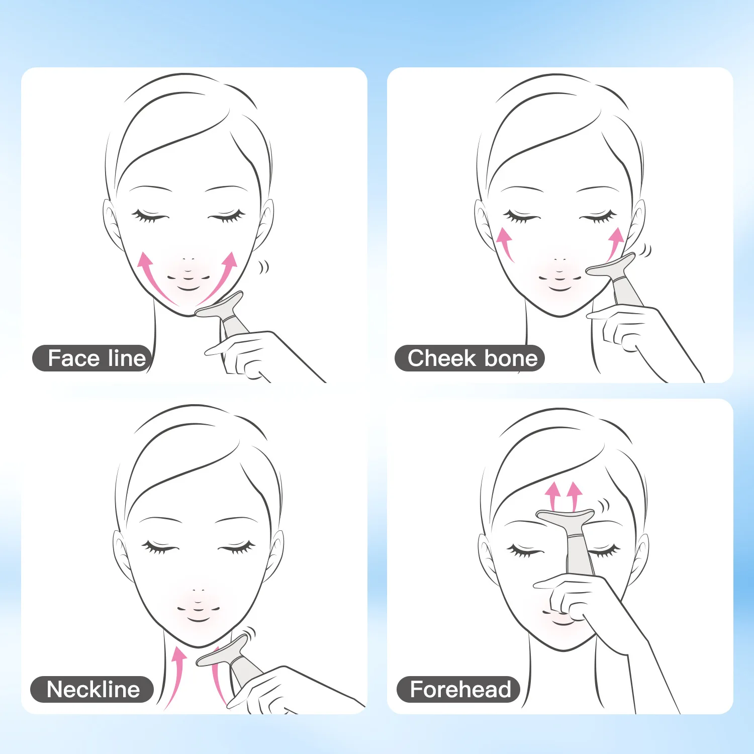 3-in-1 Dolphin Microcurrent Neck Face Massager, Anti-Aging Wrinkle Reduction&Skin Firming Device, Home Use Beauty Care Equipment