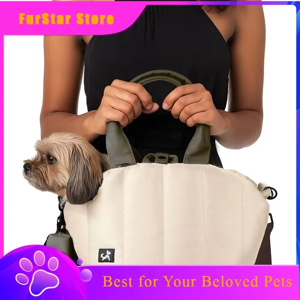FurStarSmall Dog Carrier Purse, Portable Pet Carrier Tote Carrier With Pockets, Adjustable Safety Leash, Waterproof Dog Travel B