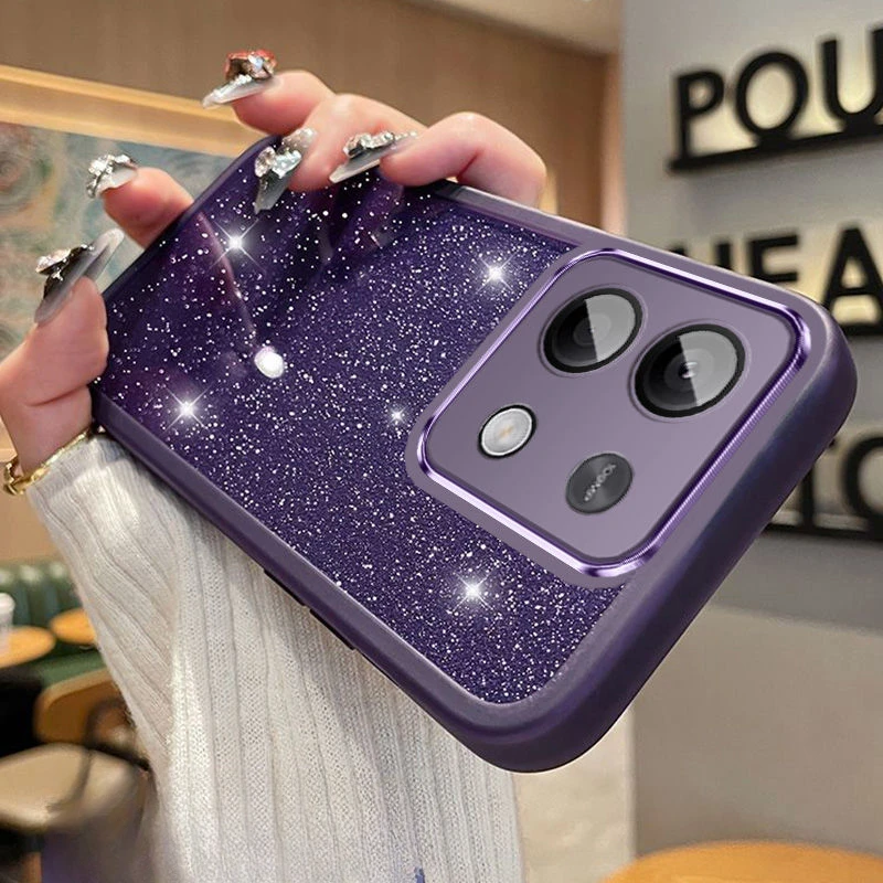 

Силиконовый чехол с блестящей защитной пленкой для камеры для Xiaomi Redmi Note 13 Pro Plus 4G 5G, чехол