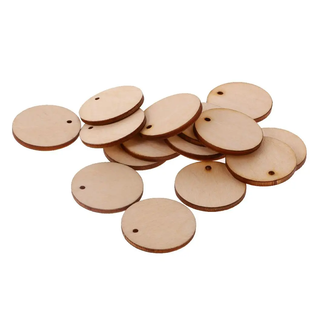 Basswood Round Wood Pieces Scrapbooking Embellishments Unfinished Craft Blocks for Classroom Board and Party Decorations