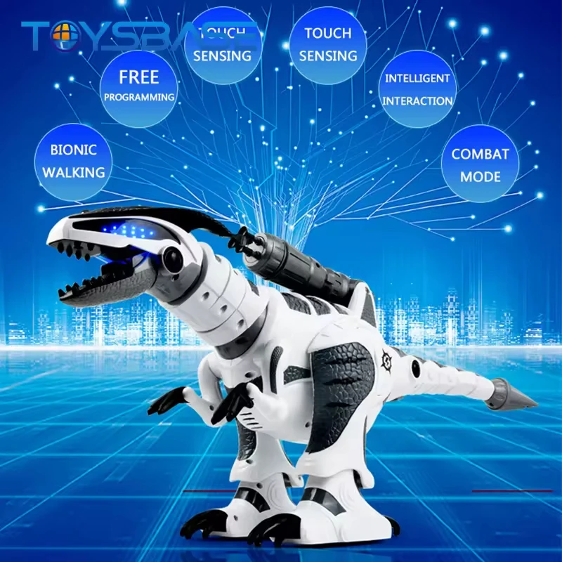 RC  Dinosaur Robot IR Induction Gestures Touch Remote Control Toys Interactive Intelligent Launch kids boy Musical War Dragon