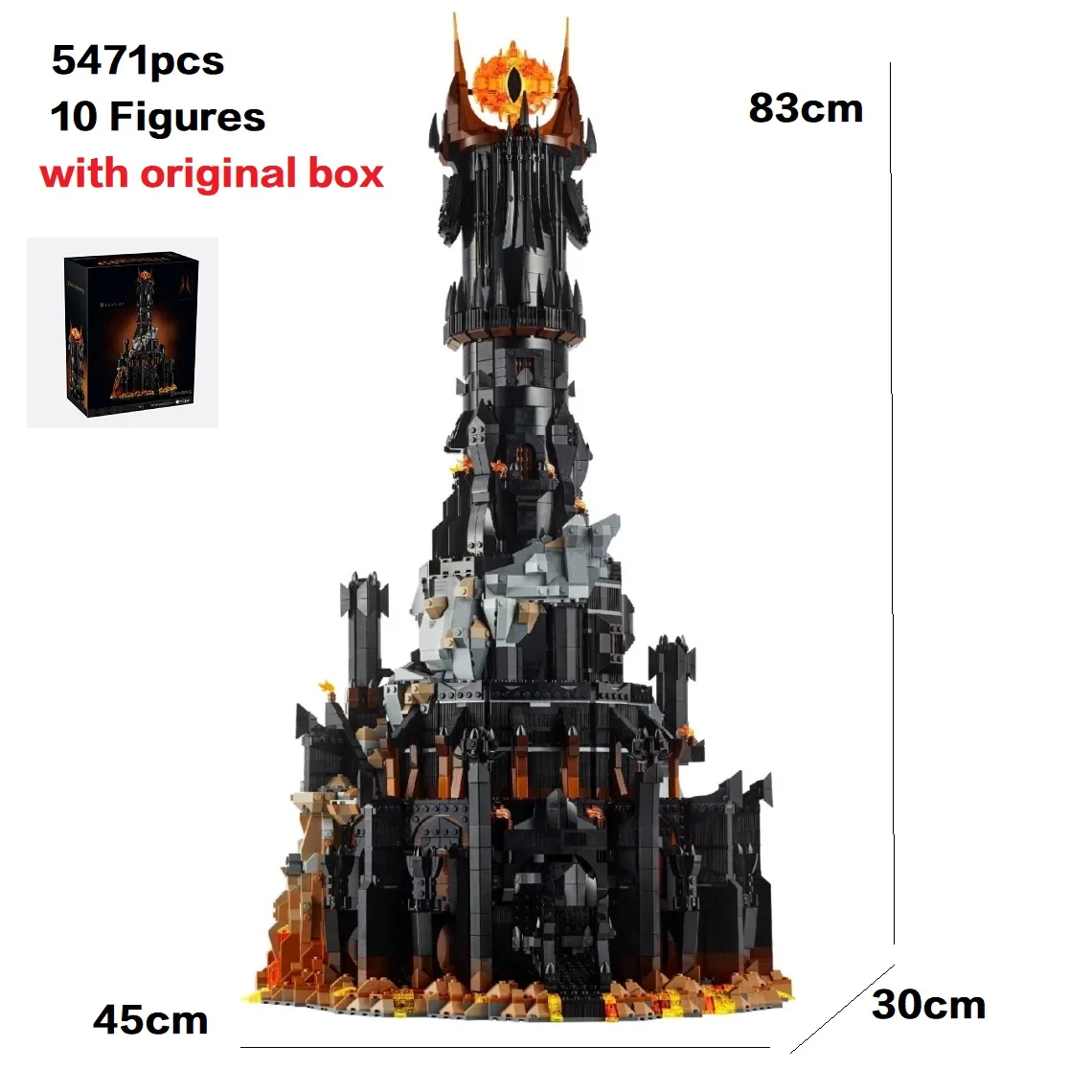 원래 상자 5471Pcs 새로운 10333 블랙 타워 다크 모델 빌딩 블록 키트 벽돌 크리 에이 티브 할로윈, 크리스마스, 생일 선물