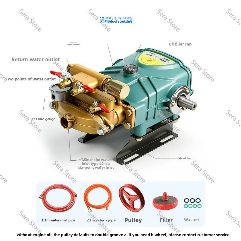 LL-26/60 automatic pressure relief three-cylinder plunger pump sprayer agricultural high pressure fruit tree sprayer ceramic