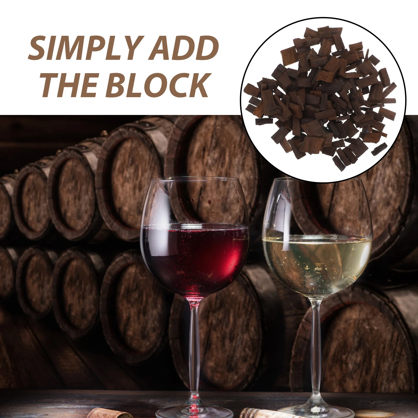 

1 Pack Wine Oak Chips Toasted French Oak Pieces For Aging Whiskey Red Wine Brewing Supply Small Wood Chips Brewing