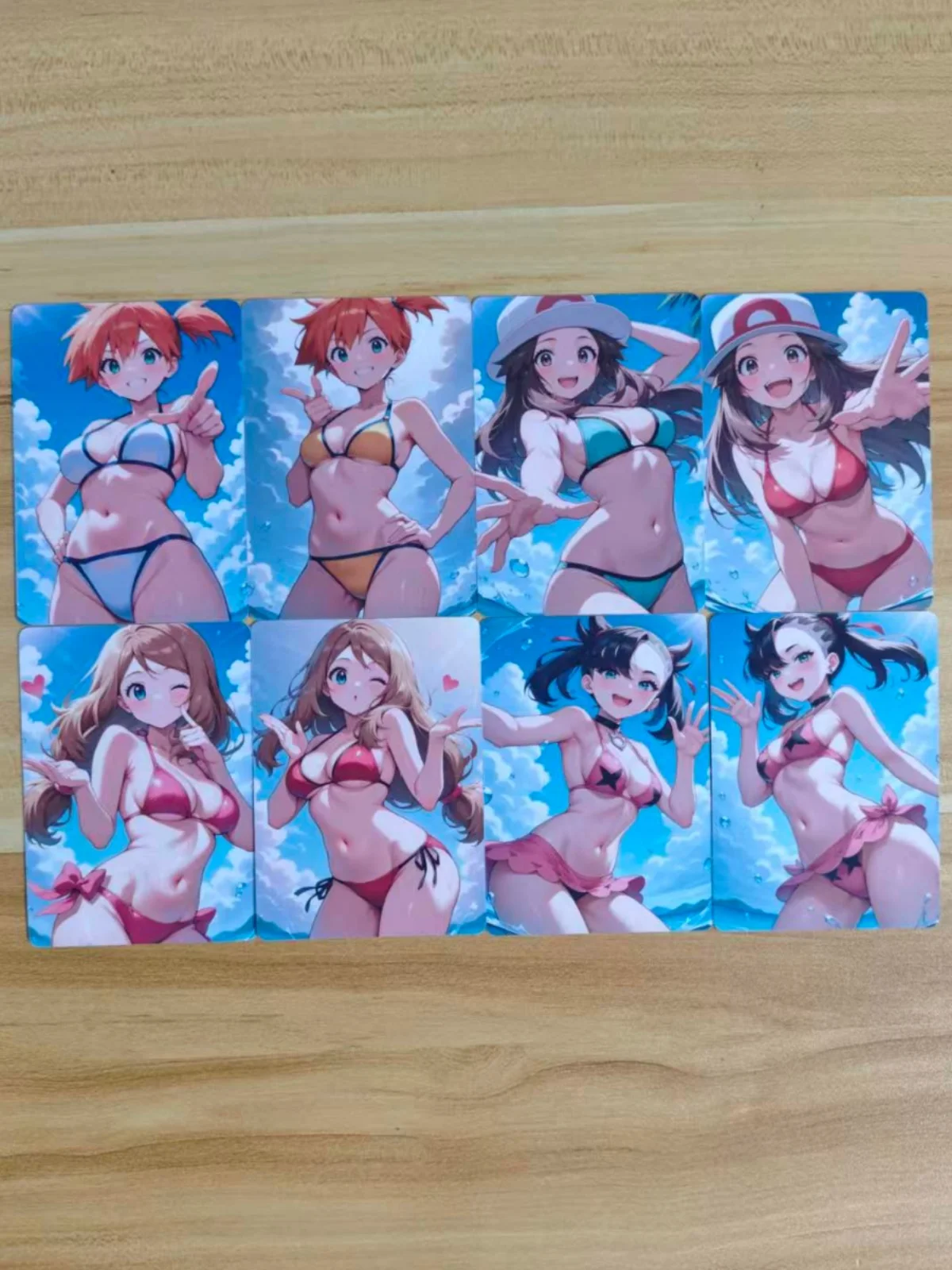 8-teiliges Set Trainer-Karten Pocket Monster Bikini Misty Serena Marnie Dawn Leaf DIY PTCG Animation Sammelkarten – Detail 4
