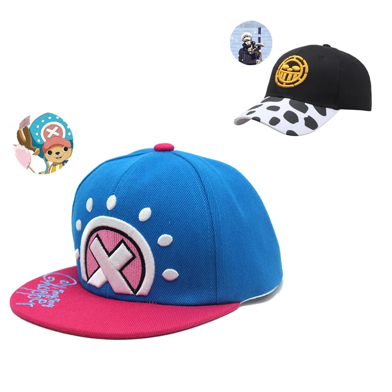 Anime Tony Tony Chopper Baseball Cap Cosplay Trafalgar Unisex Flat Brimmed Hat Adjustable Casual Sun Hat Accessories Party