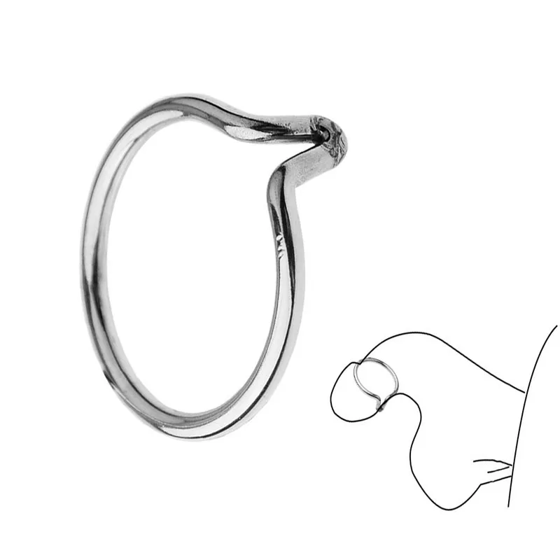Edelstahl Penis Ringe Mit Haken Zeit Anhaltende Erektion Sex Spielzeug für Männer Vorhaut Corrector Widerstand Ring Lieferungen Für Erwachsene