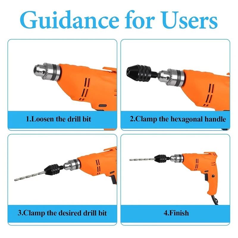 24-Hour Delivery 4Pack Round To Hex Adapter 1/4 1/8 1/16Inch Drill Chuck Adapter Keyless Drill Chuck Bit Hex For Impact Driver C