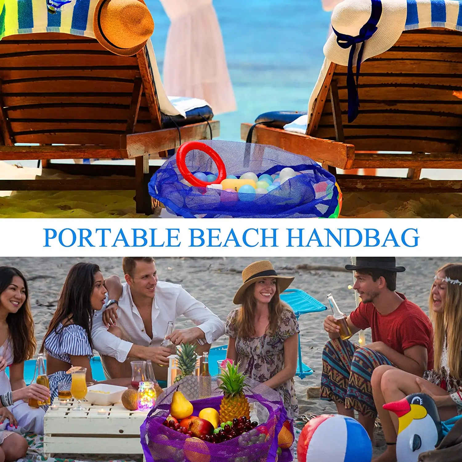 Outdoor Beach Mesh Bag Children Sand Away Foldable Protable Kids Beach Toys Bag Clothes Toy Storage Sundries Organizers Backpack