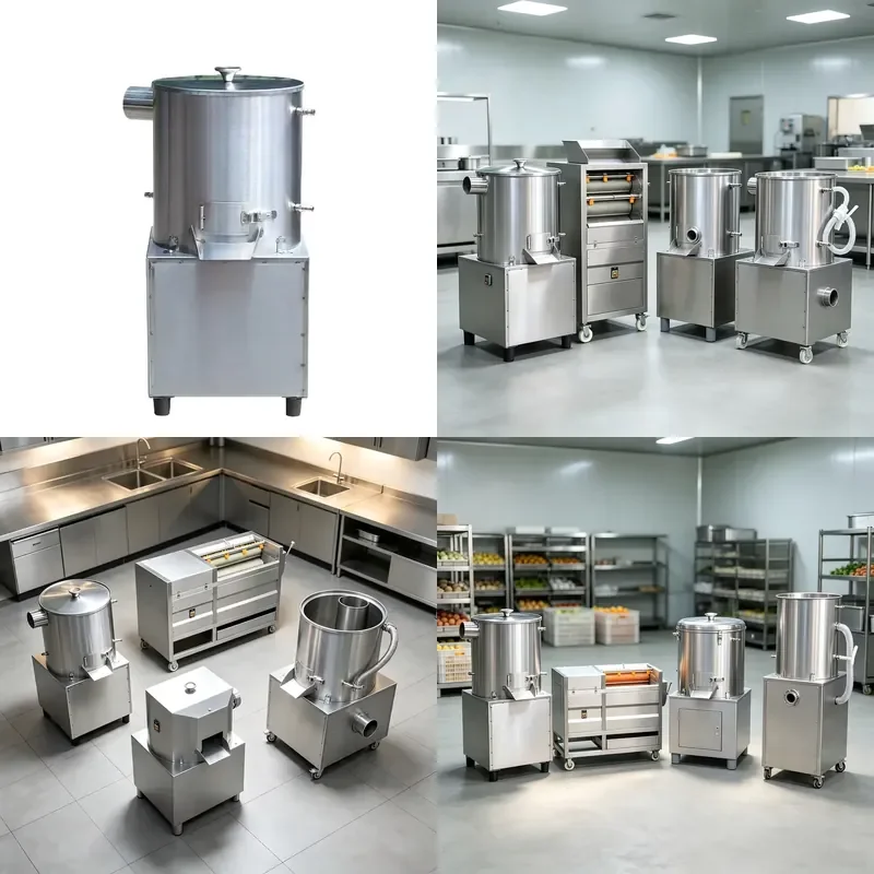 Stainless Steel Vertical Fruit and Vegetable Peeler with Sealing Lid for Commercial Food Processing