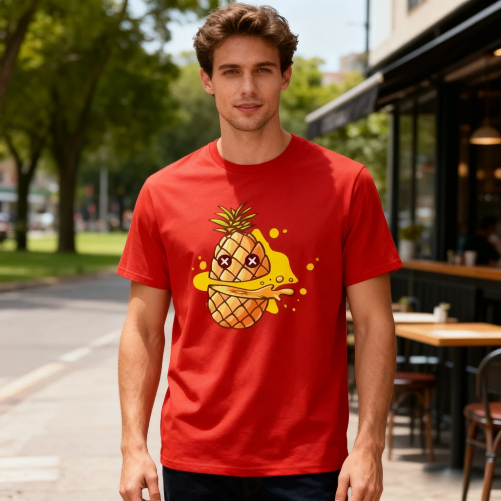 Pineapple Shirt Tropical Fruit TShirt Creative Design The Cut Open Pineapple Tee Hip Hop Style Mens Streetwear Men Cotton Tops
