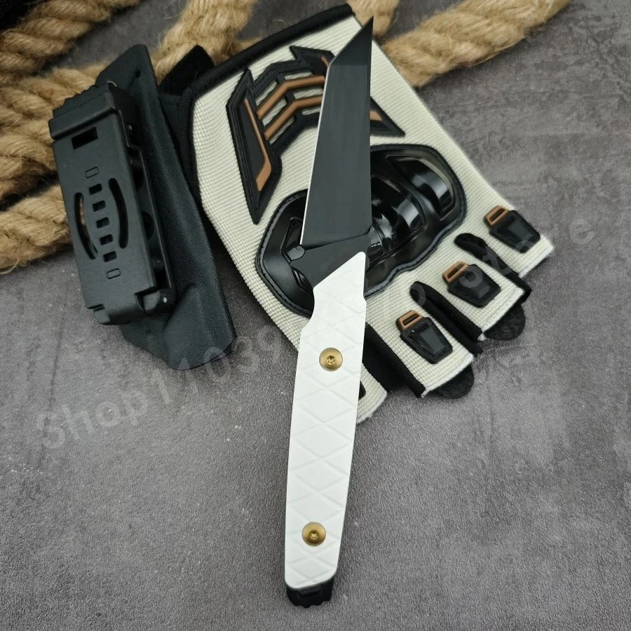 

Butt-cap Tactical Knife with D2 Steel Blade and G10 Handle Compact Durable Portable Multi-purpose Survival Knife for Outdoor Use