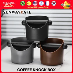 Caja de café con barra de golpe extraíble y Base antideslizante, contenedor de basura Espresso para café molido, negro, redondo, regalo
