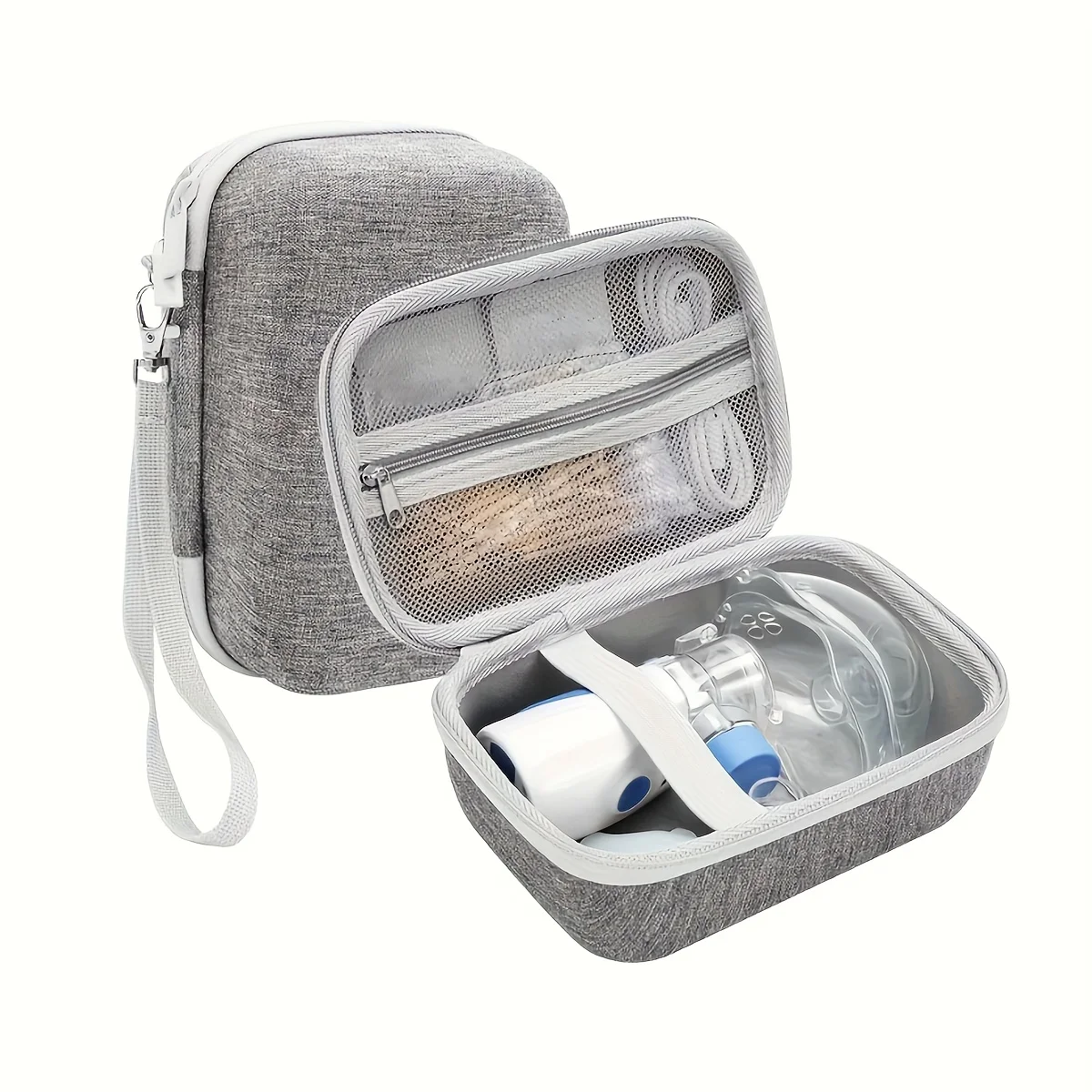 Portable Storage Case with Multiple Compartments, Suitable for Handheld Nebulizer and Humidifier Storage, Home and Travel Use