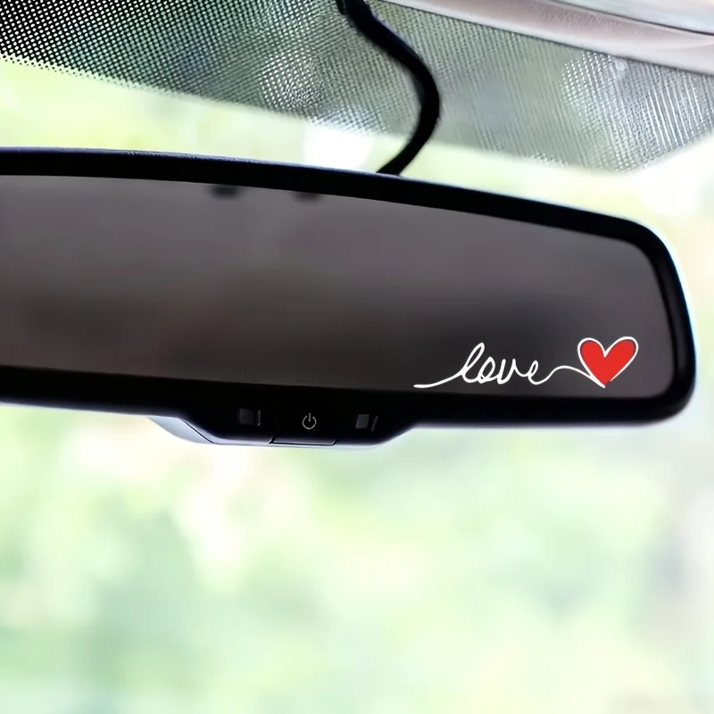 Red Heart Mirror Sticker Positive Quote Vinyl Decal Car Window Glass Laptop Inspirational Decor