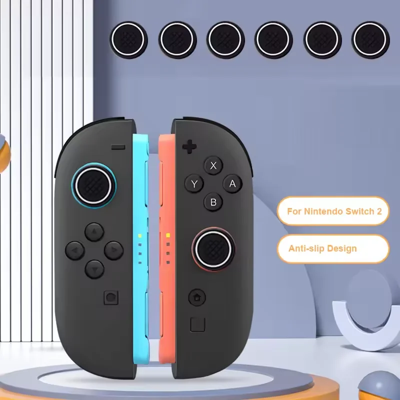 4 قطعة غطاء عصا التحكم التناظرية من السيليكون لـ PS5/PS4/PS3/Switch 2 JoyCon غطاء قبضة لوحدة تحكم Xbox One/Xbox Series X S/Xbox 360