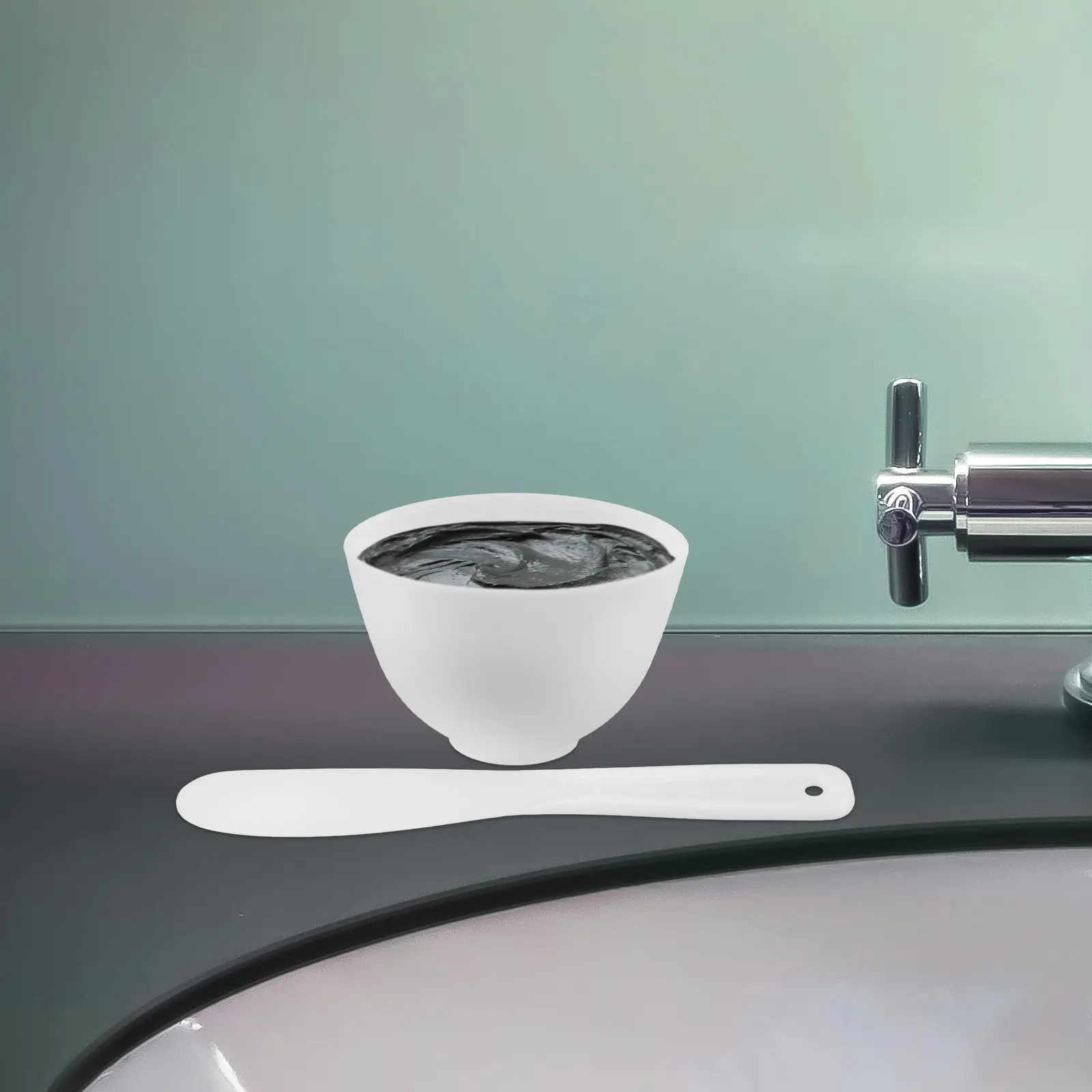 1Set DIY Face Mask Mixing Bowl Set Silicone Facial Mask Bowl and Spatula for Mud Cream Masks Home Salon Skincare Applicator Tool