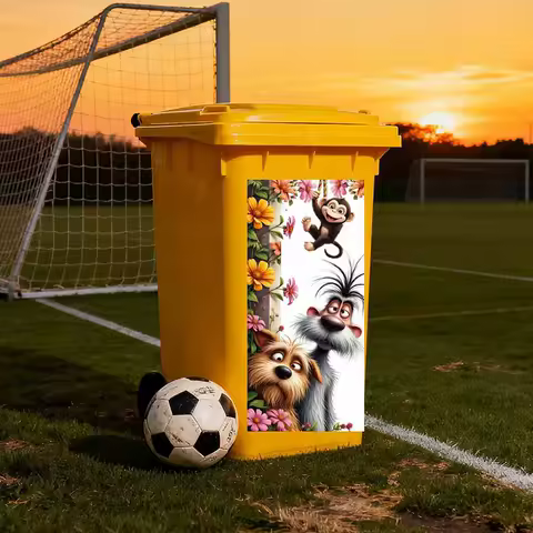 Outdoor Trash Can Sun-proof Waterproof PVC Funny Sticker Decor Home Decoration Decals Stickers