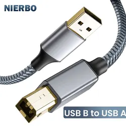 NIERBO USB B to USB A Printer Cable USB 2.0 Male to Male Scanner Cord High Speed Printer Cord for HP Canon Epson Dell Lexmark