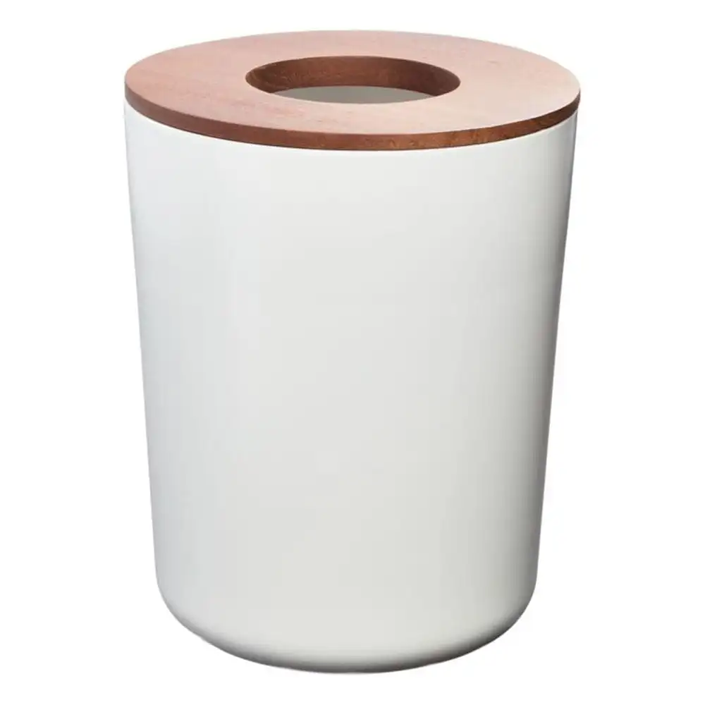 

Eco Vanity Steel Waste Basket with Paulownia Wood Lid, Coconut