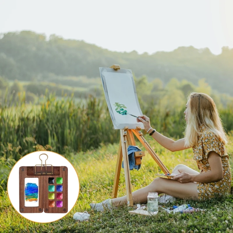 8/15 kolorów palety farb akwarelowych przenośne palety szkicownika podróżna taca na farby dla malarzy artystów