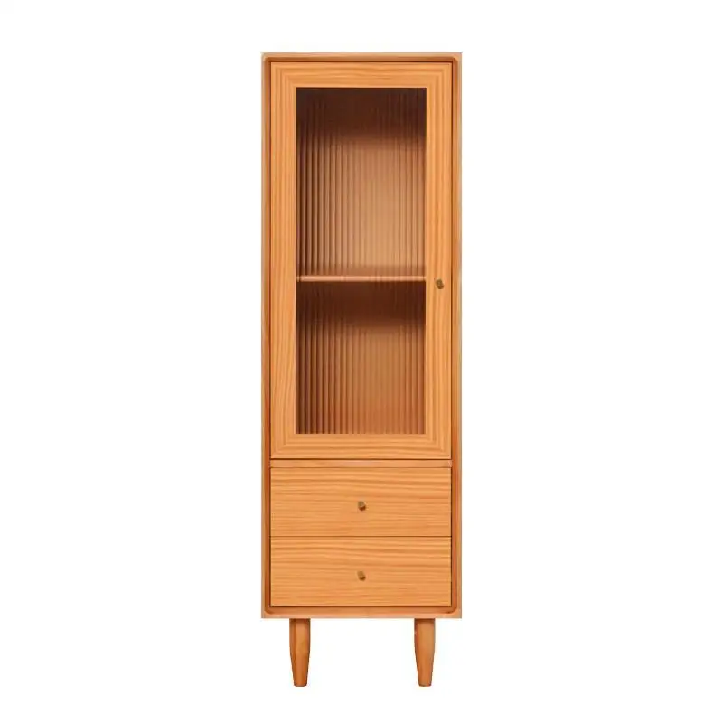 Ultra-thin narrow dining side cabinet, glass storage, living room sofa side cabinet