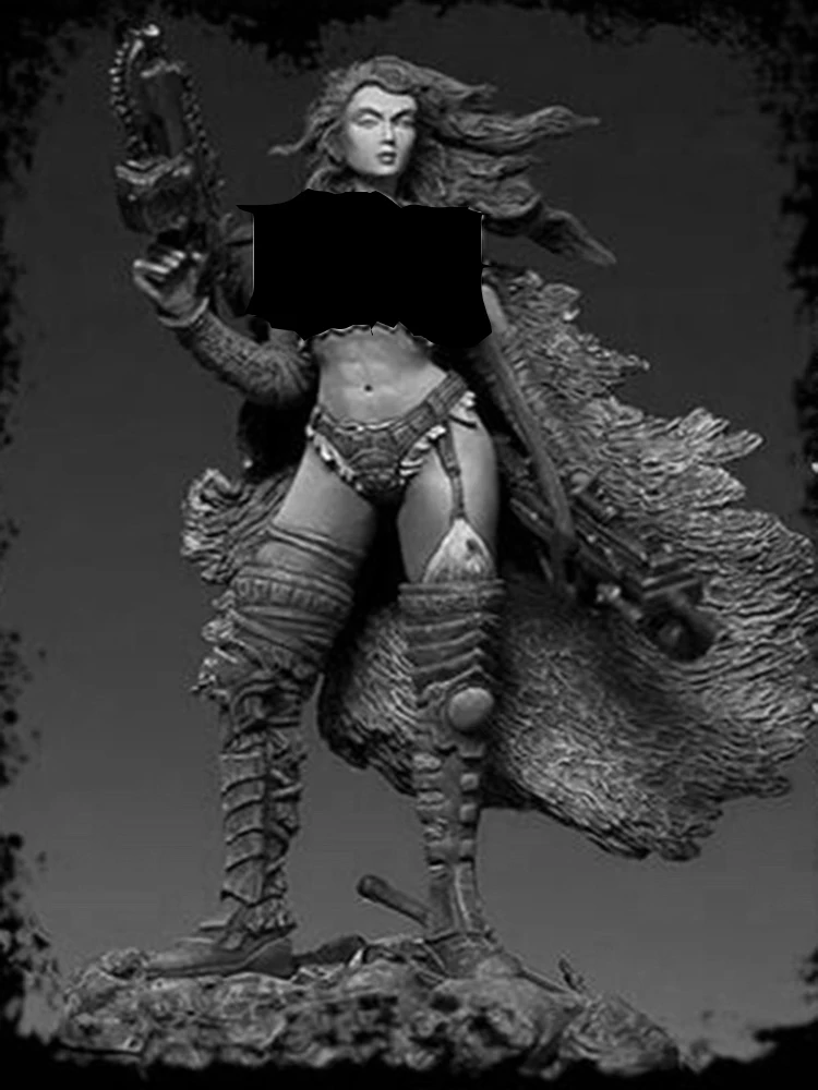Unmontierter 1/22 80 mm alter Krieger mit Sockel, Miniaturmodellbausätze aus Kunstharz, unbemalt