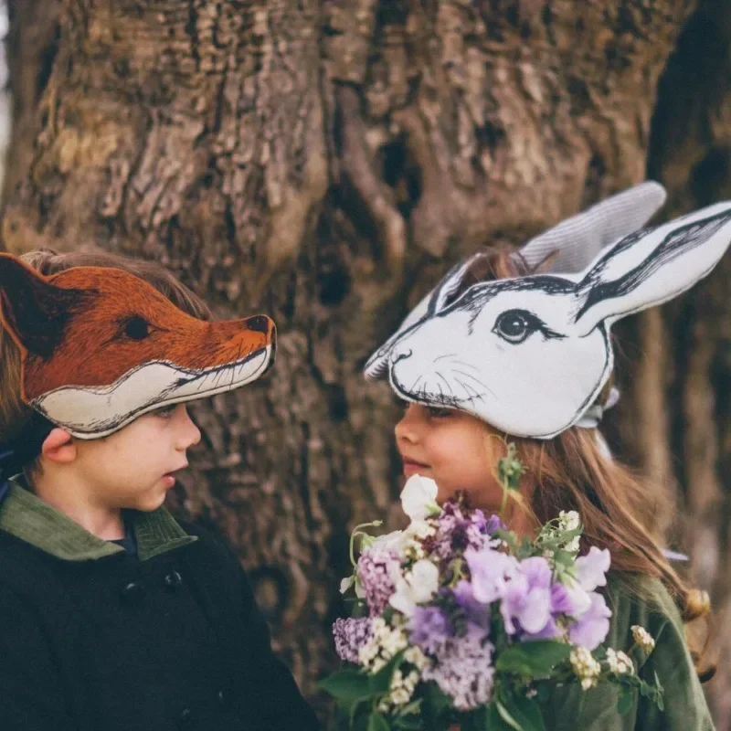 Máscara de conejo, León y cebra para niños y adultos, diadema de Animal, Cosplay, sombreros de escenario, vestido de Mascarada, máscara de Carnaval