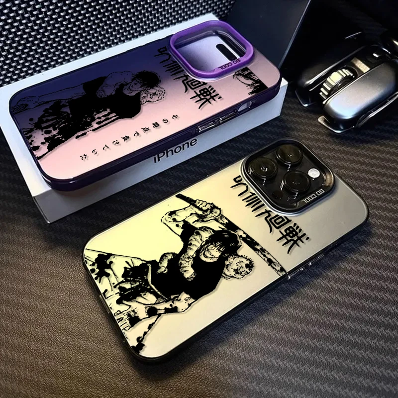 Jujutsu Kaisen Fushiguro Toji per iPhone 15 14 13 12 11 Pro Max XS Max X XR 7 8 Plus 6S custodia per telefono argento colorato moda