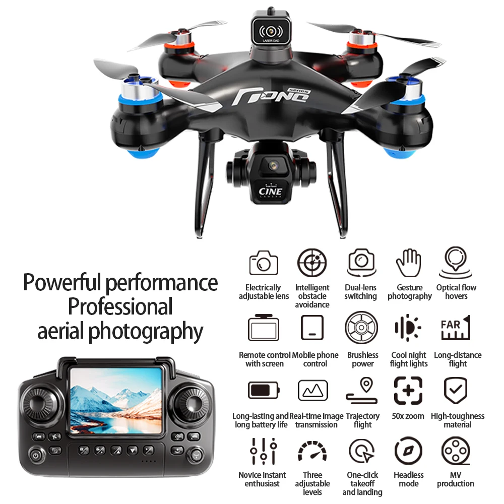 Dron de Control de pantalla de aire E55, Dron profesional ancho RC, cámara HD 4K, helicóptero plegable, avión, Quadcopter, juguetes de regalo para niños