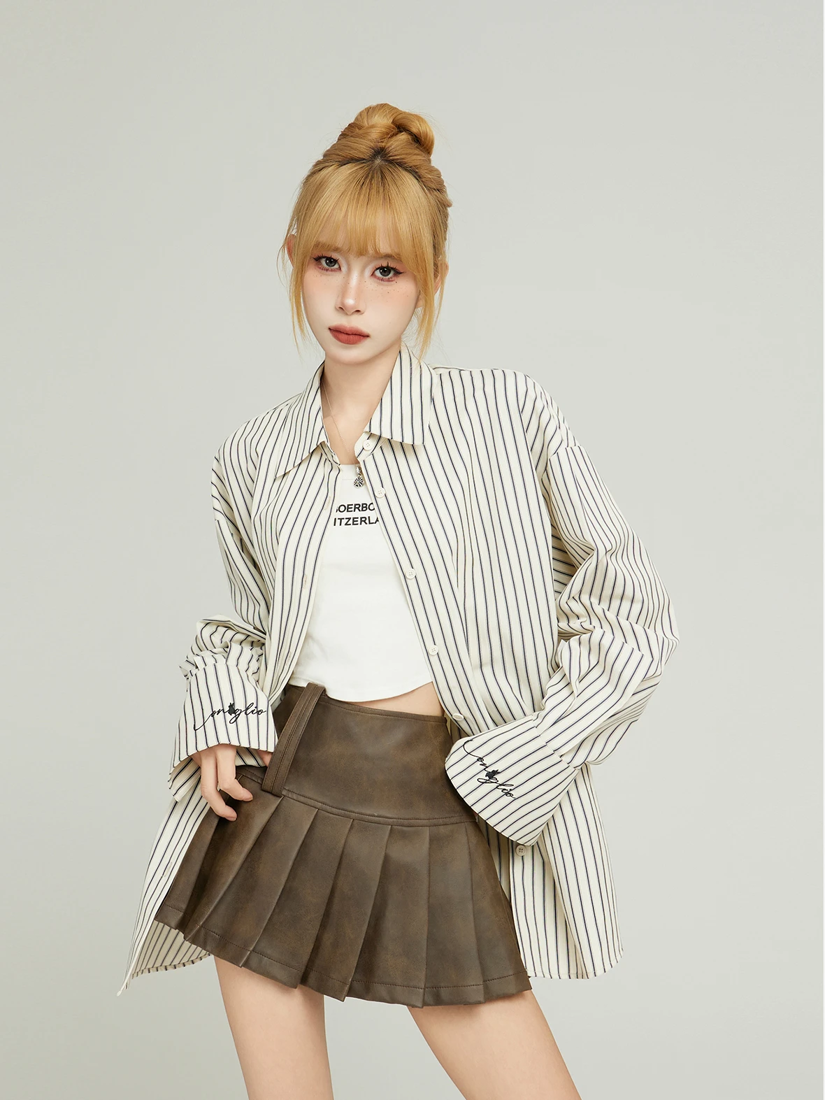 Striped Shirts for Women Fashion Autumn Leisure Simple All-match Female Chic Youth Vintage Japaness Style Harajuku Students Ins