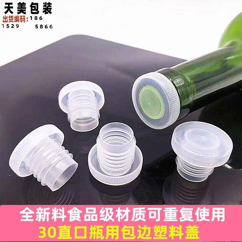 

100 Pcs Corks Decanter Stopper Clear Plastic Bottle Stoppers Replacement Inner Plug