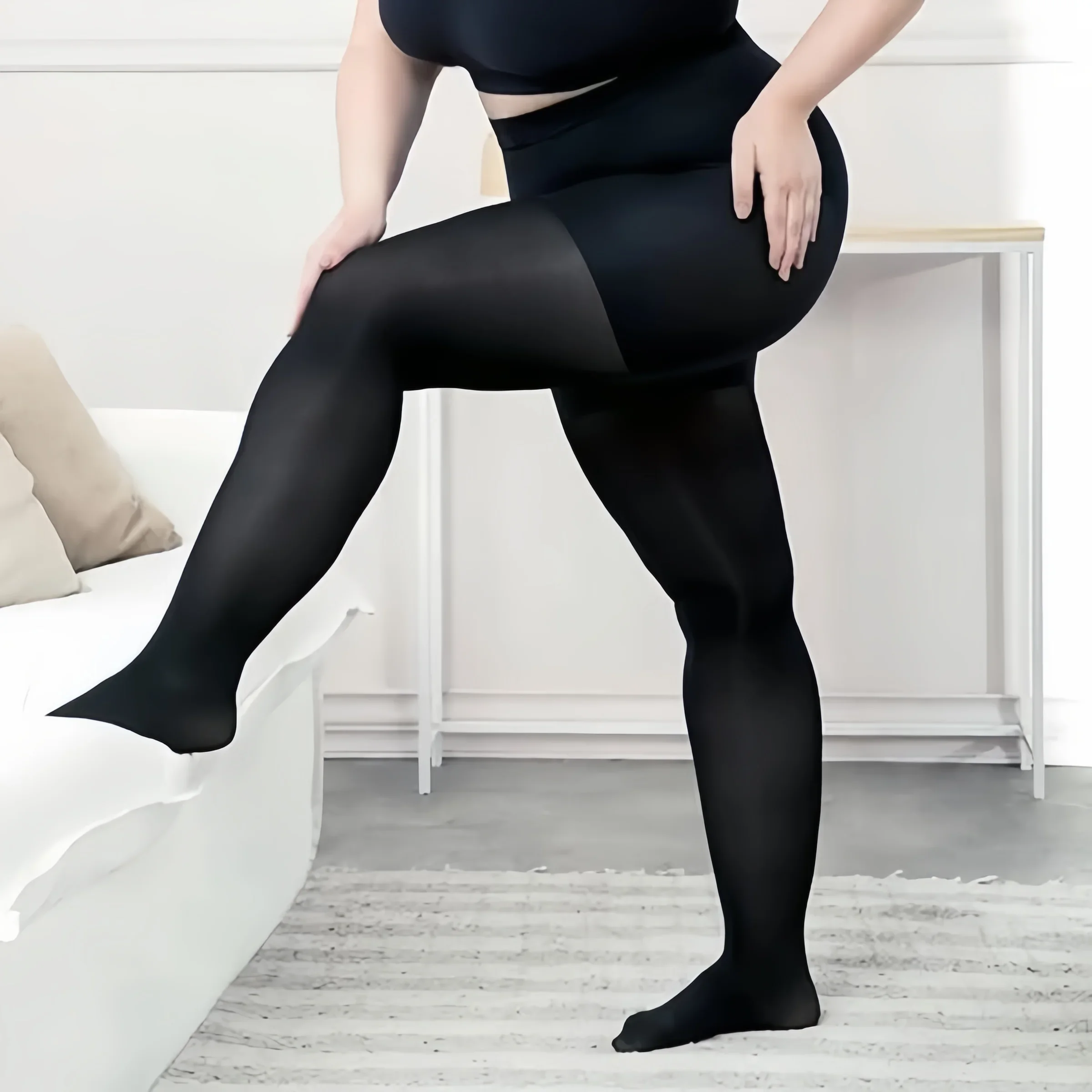 15D Plus Size Women Stockings Stretch Pantyhose XXXL Fat Tights Oversized Thin Pantyhose