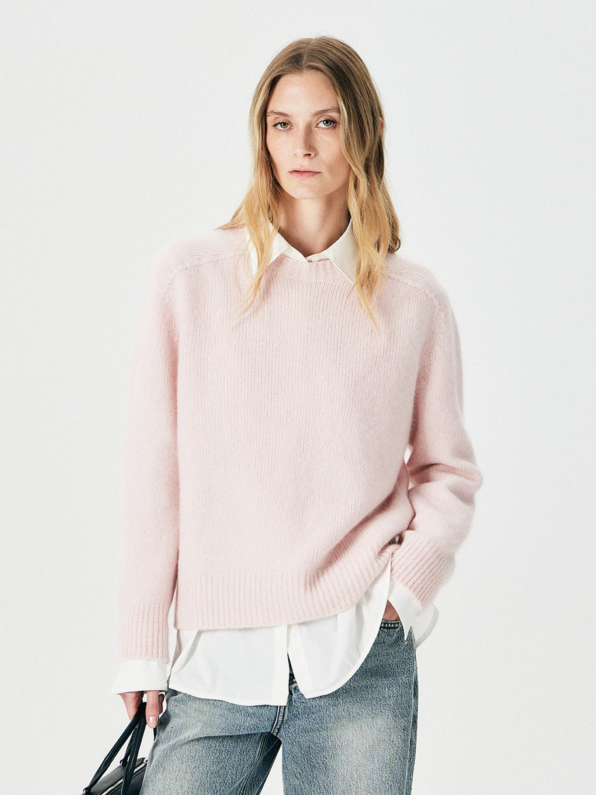 

Thoransaura 00% Camere Casual Long Sve round Ne Knitted Sweater Women's Loose Fit Comfortable Lazy Sle Camel Wool Coat