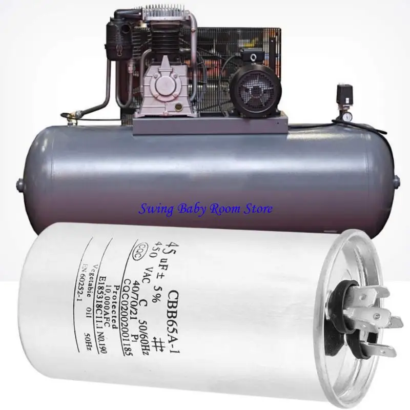 K1AD Air Conditioning Capacitor 45uF Air Conditioning Component Replacement for Efficient Performances Easy Installation