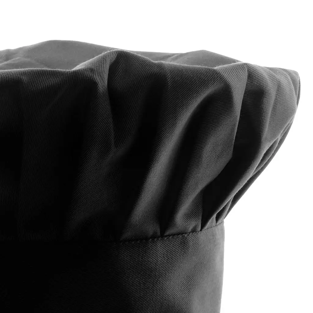 Chapeau de Chef élastique en Polyester noir, casquette de cuisine pour cuisiniers, Chef, cuisine, collège, école, Restaurant