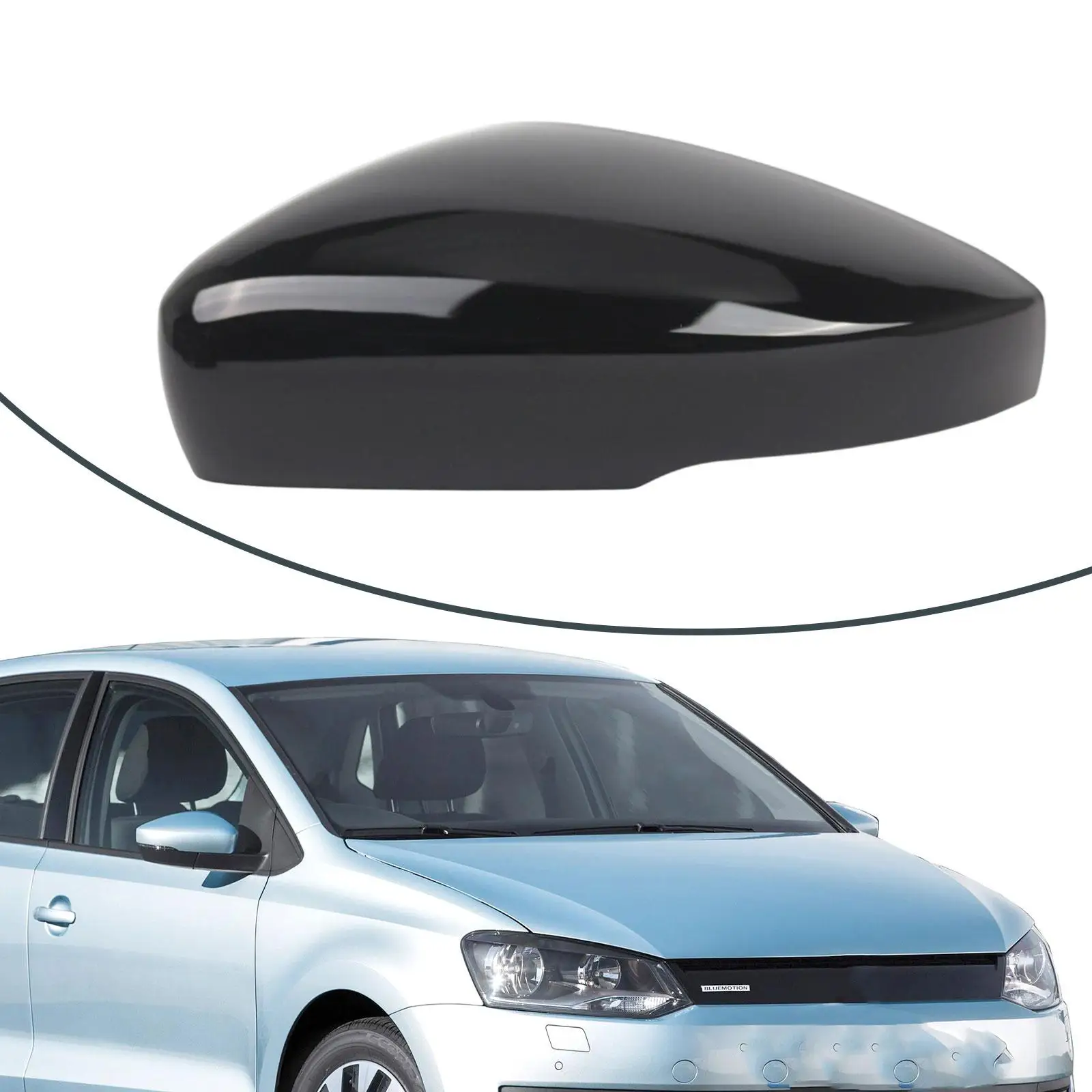 

Крышка зеркала левой боковой двери, простая установка, замена декора, элегантные автомобильные принадлежности 6R0857537B для VW Polo 2009-2017