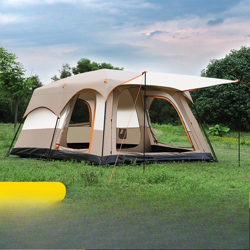 

Tent outdoor two rooms and one living room large space camping equipment camping portable folding sun protection rain