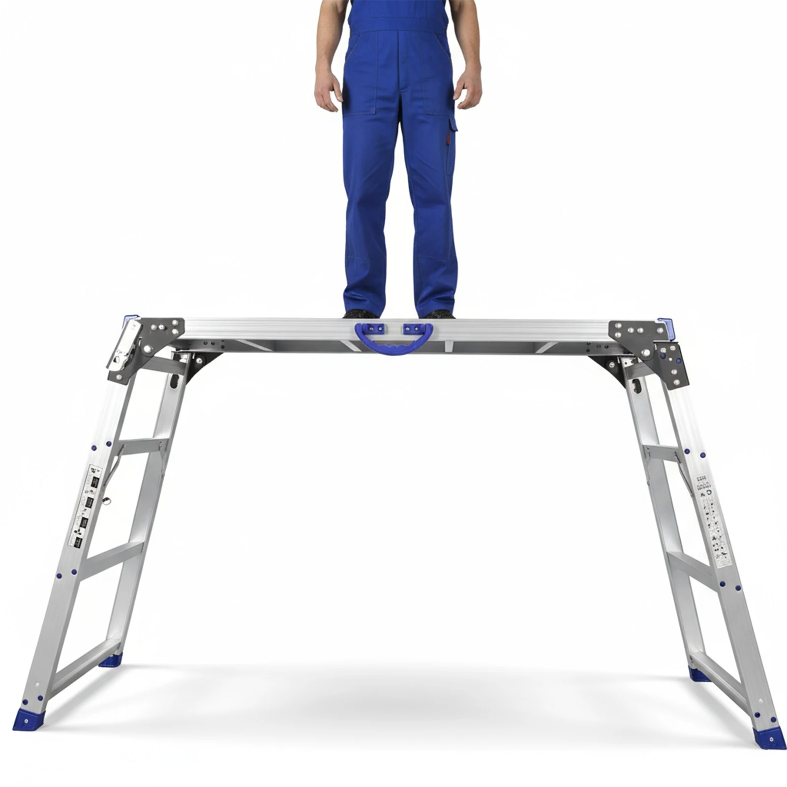 منصة عمل محمولة قابلة للطي 50 ترس منصة تلسكوبية متعددة الوظائف منصة تسلق من الألومنيوم للتخييم والديكور