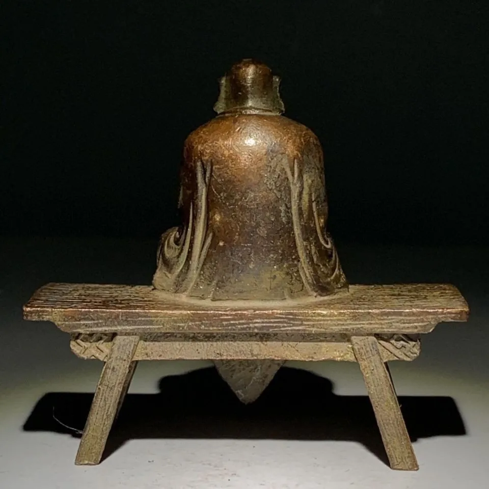 Bodhidharma Patriarch Buddha Statue Purple Bronze Bench Buddha Old Bronze Statue Ornament