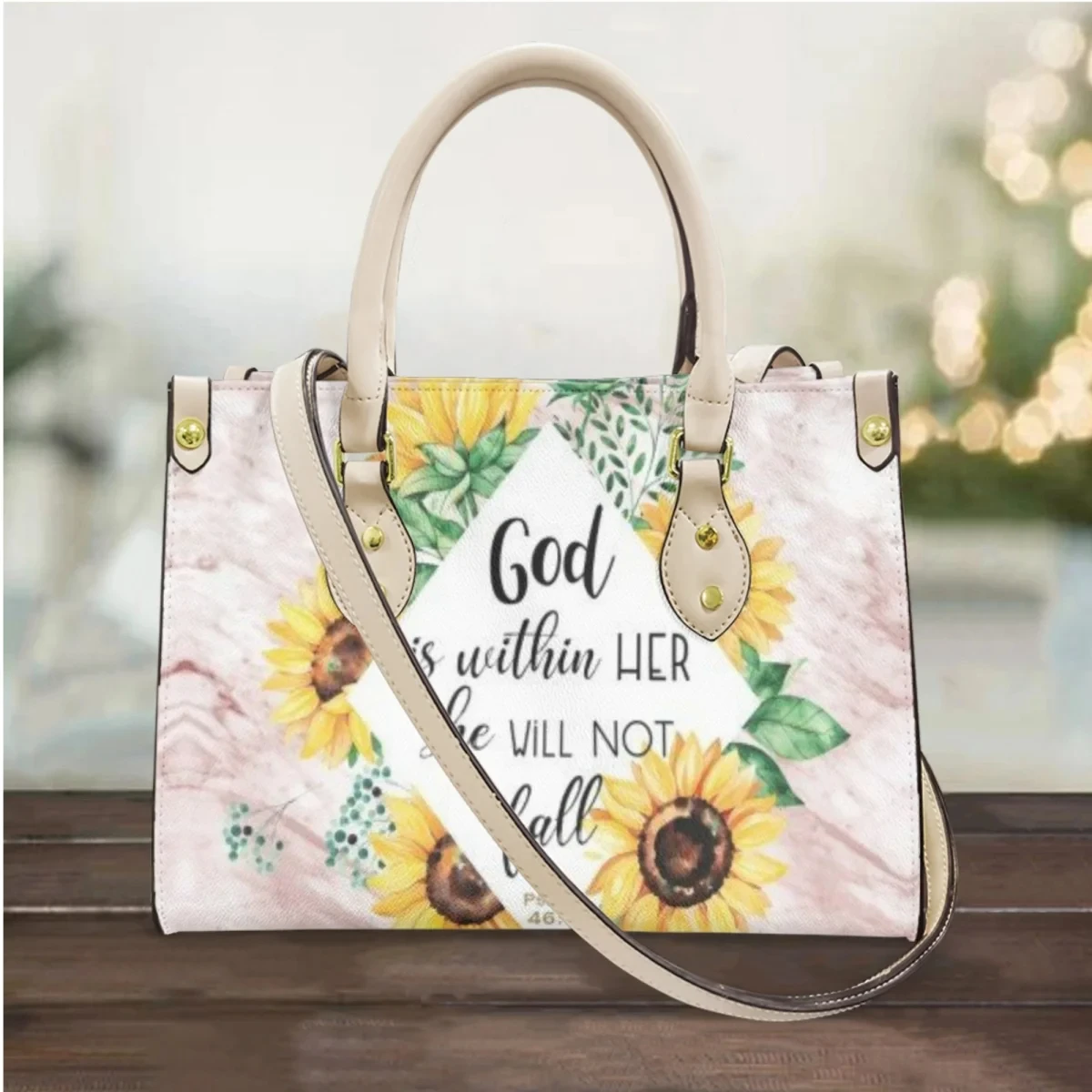 Bible Sunflower Vintage Designer Women Shoulder Bag High Quality Fashion Girls Handbag Gift Top Handle PU Leather Messenger Bag