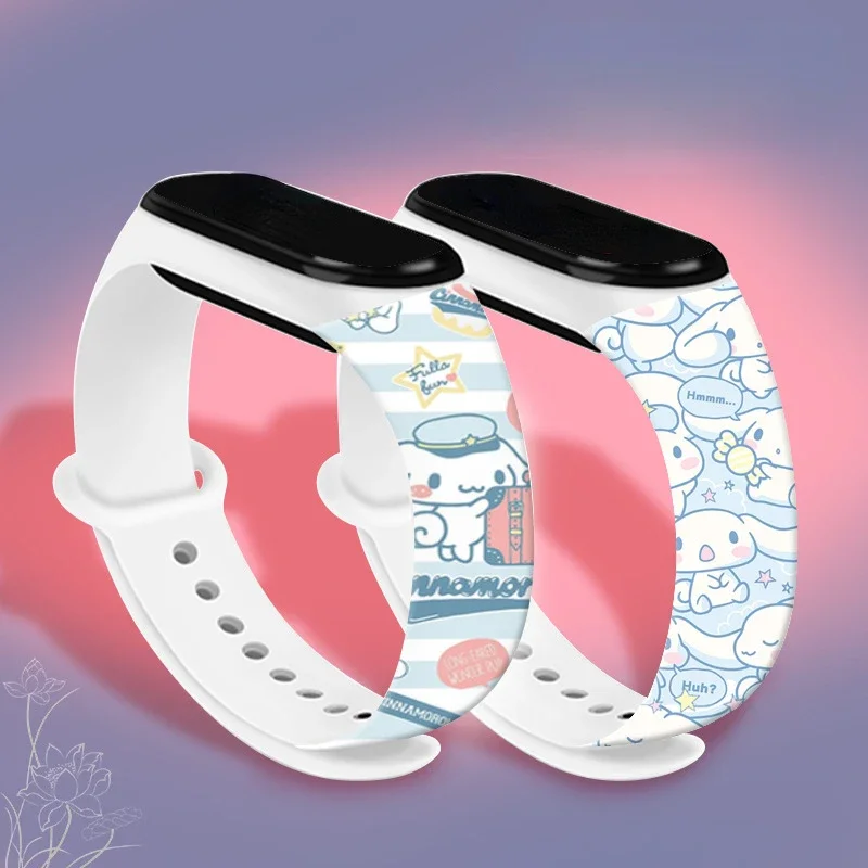 Sanrio Cinnamoroll Strap for Xiaomi Mi Band 3 4 5 6 7 Bracelet Silicone Watchband Sport Replacement Smartwatch Accessories