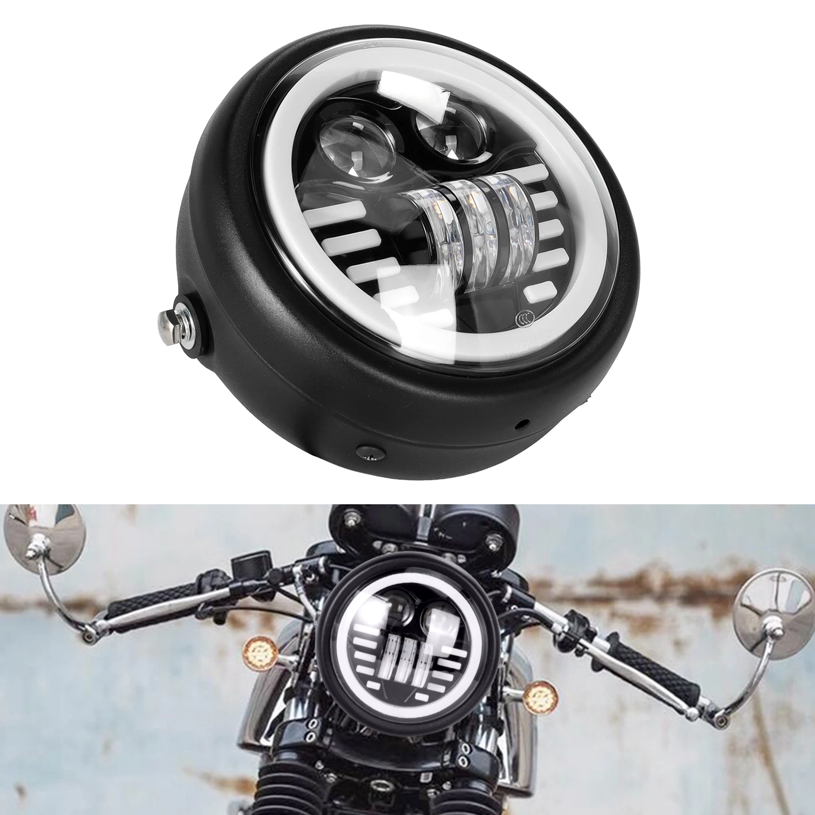 Motorcycle LED Headlights 12-80V Lamp External High Brightness Spotlights+turning Light ELECTRIC SCOOTER EBIKE TRICYCLE DIY PART